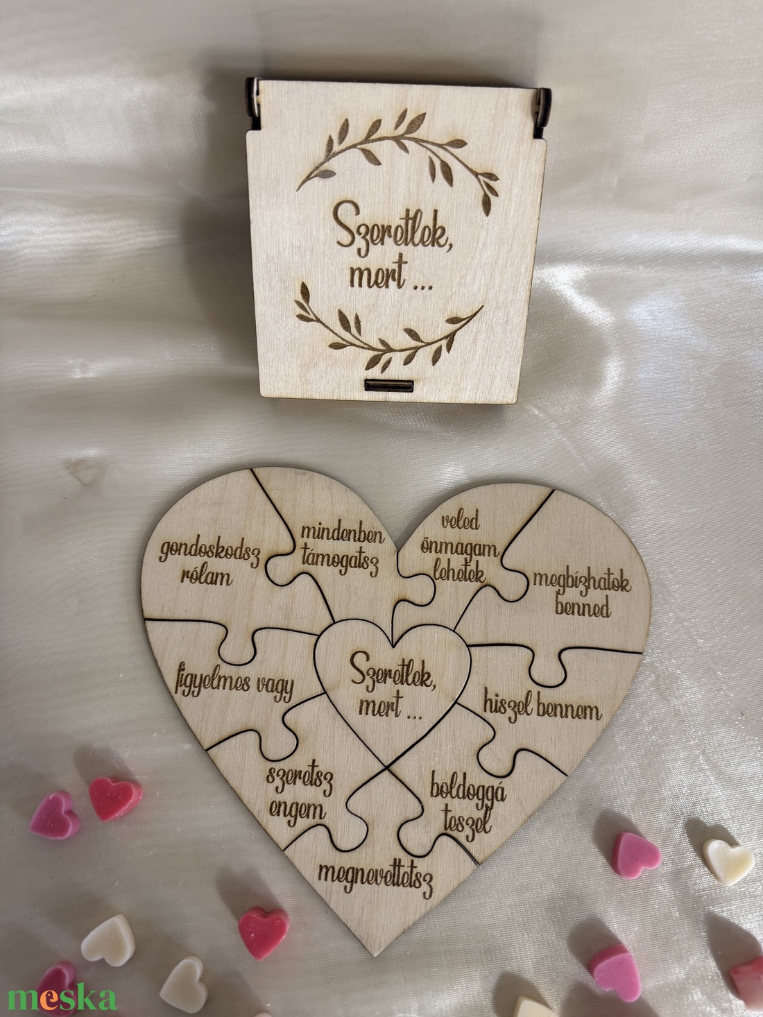 A szívem kirakósa Valentin napra - esküvő - emlék & ajándék - doboz - Meska.hu