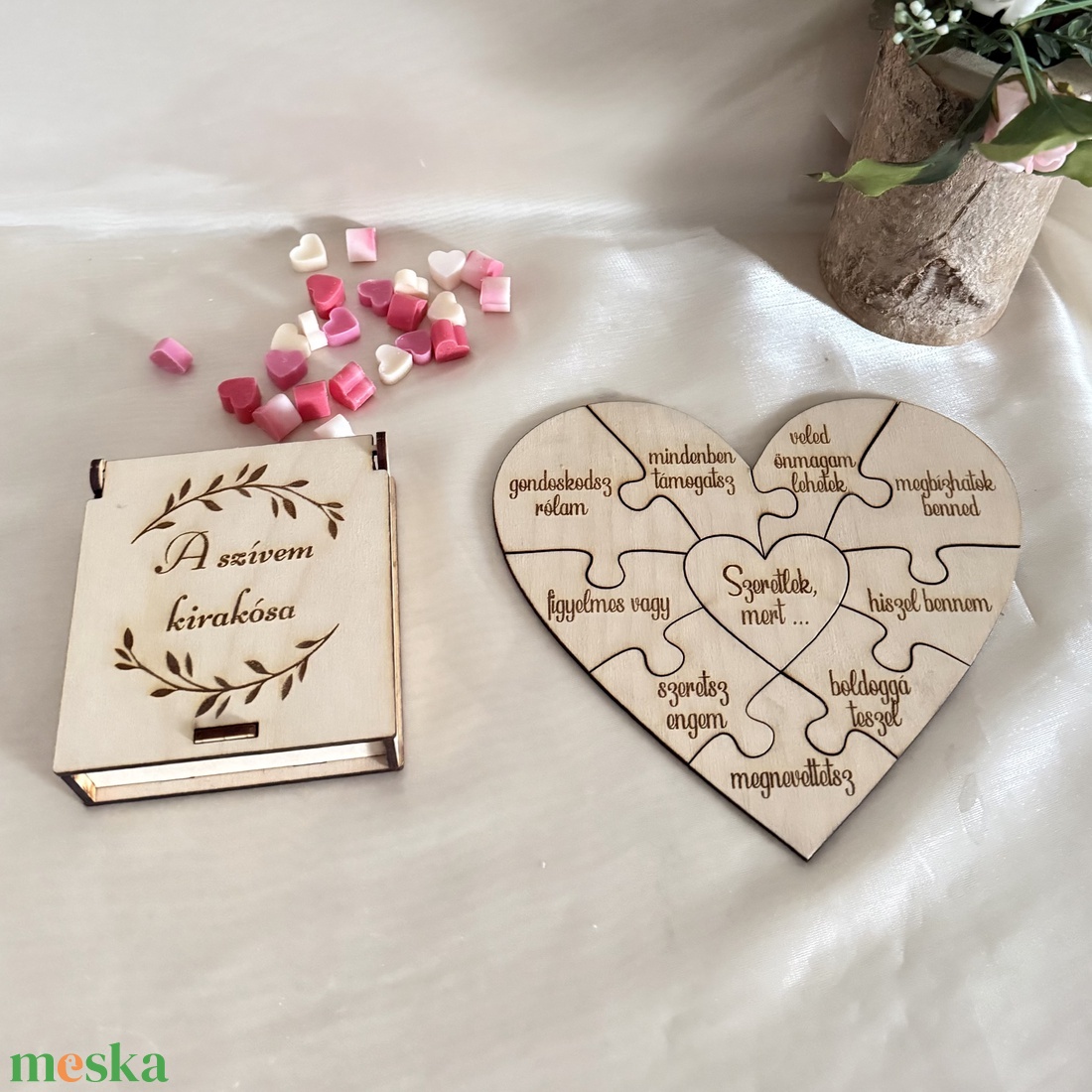 A szívem kirakósa Valentin napra - esküvő - emlék & ajándék - doboz - Meska.hu