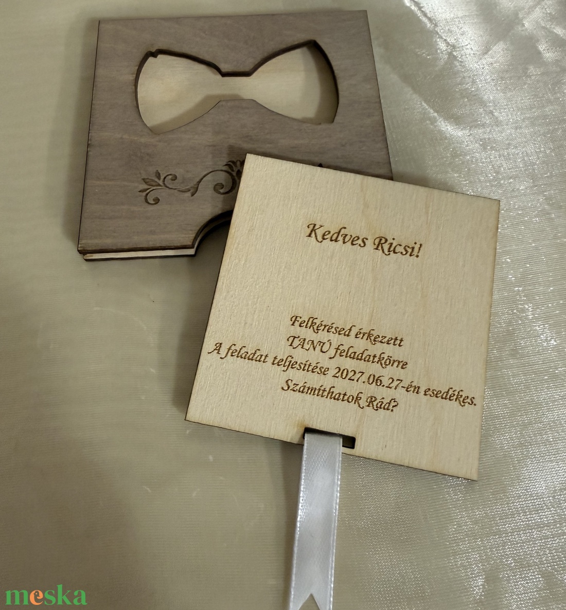 Tanú felkérő ajándék fából - esküvő - meghívó & kártya - tanú felkérő - Meska.hu
