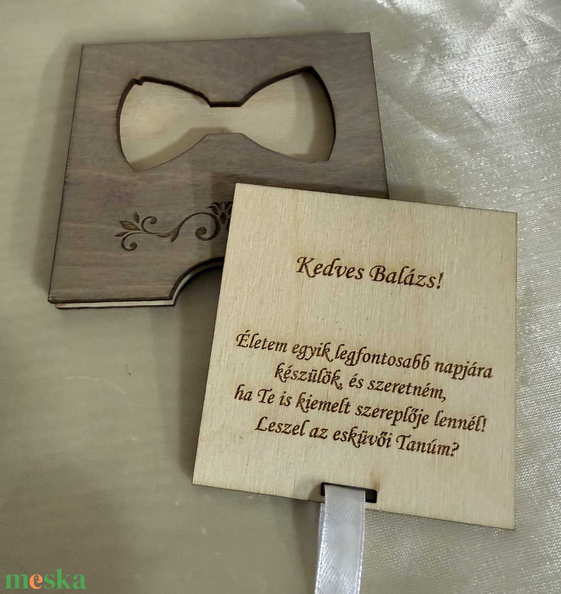 Tanú felkérő ajándék fából - esküvő - meghívó & kártya - tanú felkérő - Meska.hu