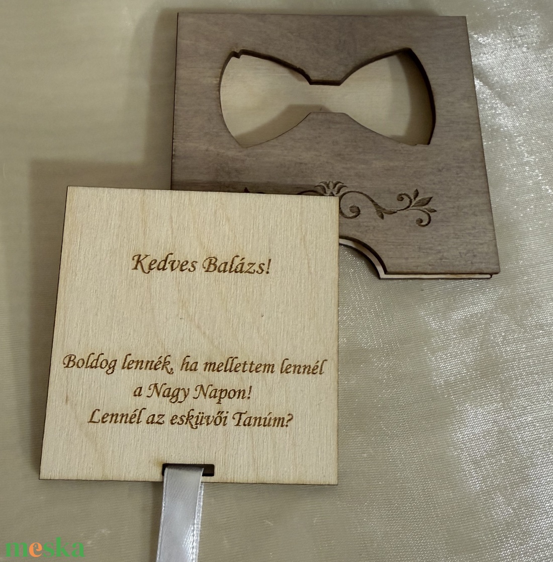 Tanú felkérő ajándék fából - esküvő - meghívó & kártya - tanú felkérő - Meska.hu