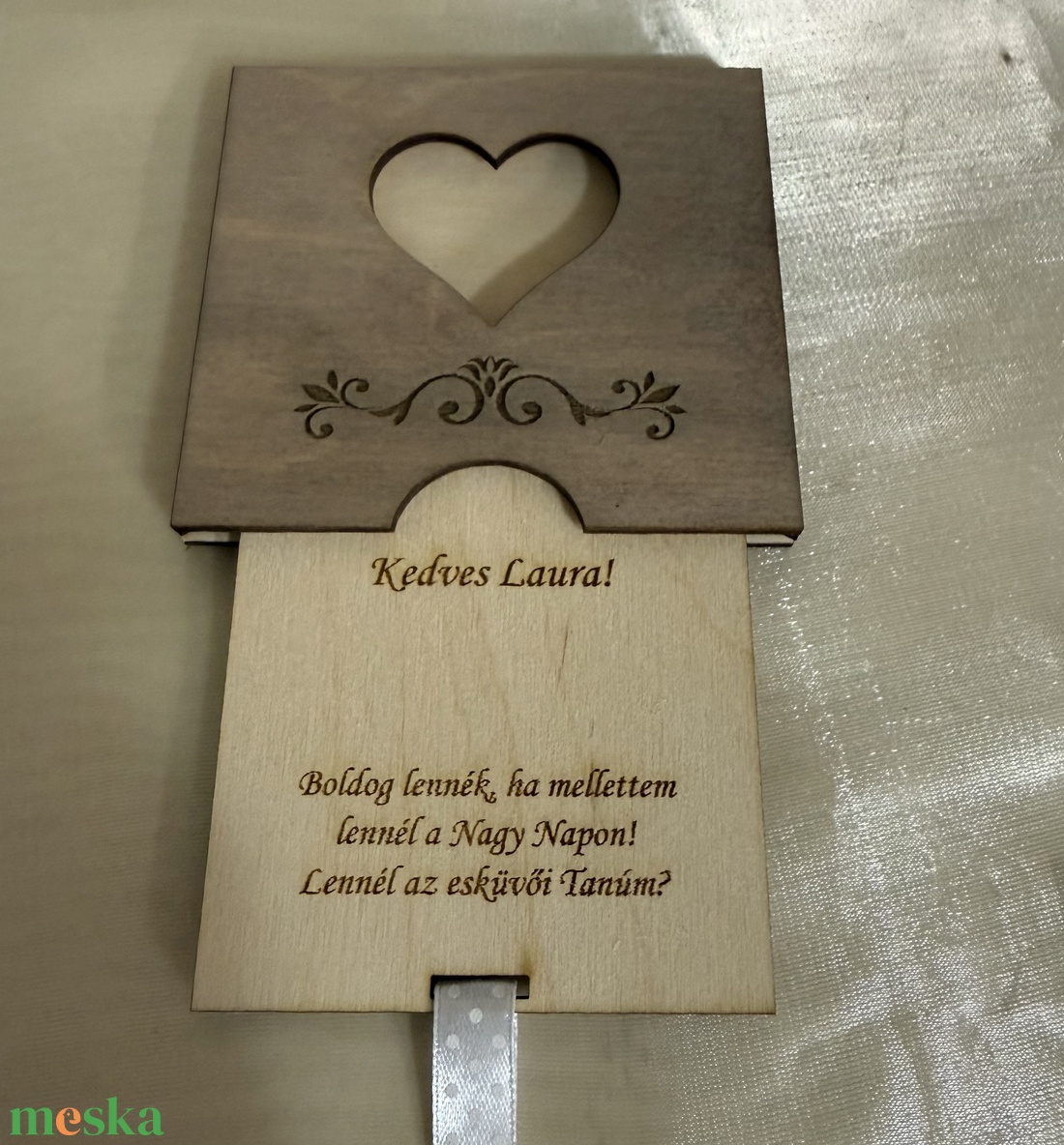 Tanú felkérő ajándék fából - esküvő - meghívó & kártya - tanú felkérő - Meska.hu