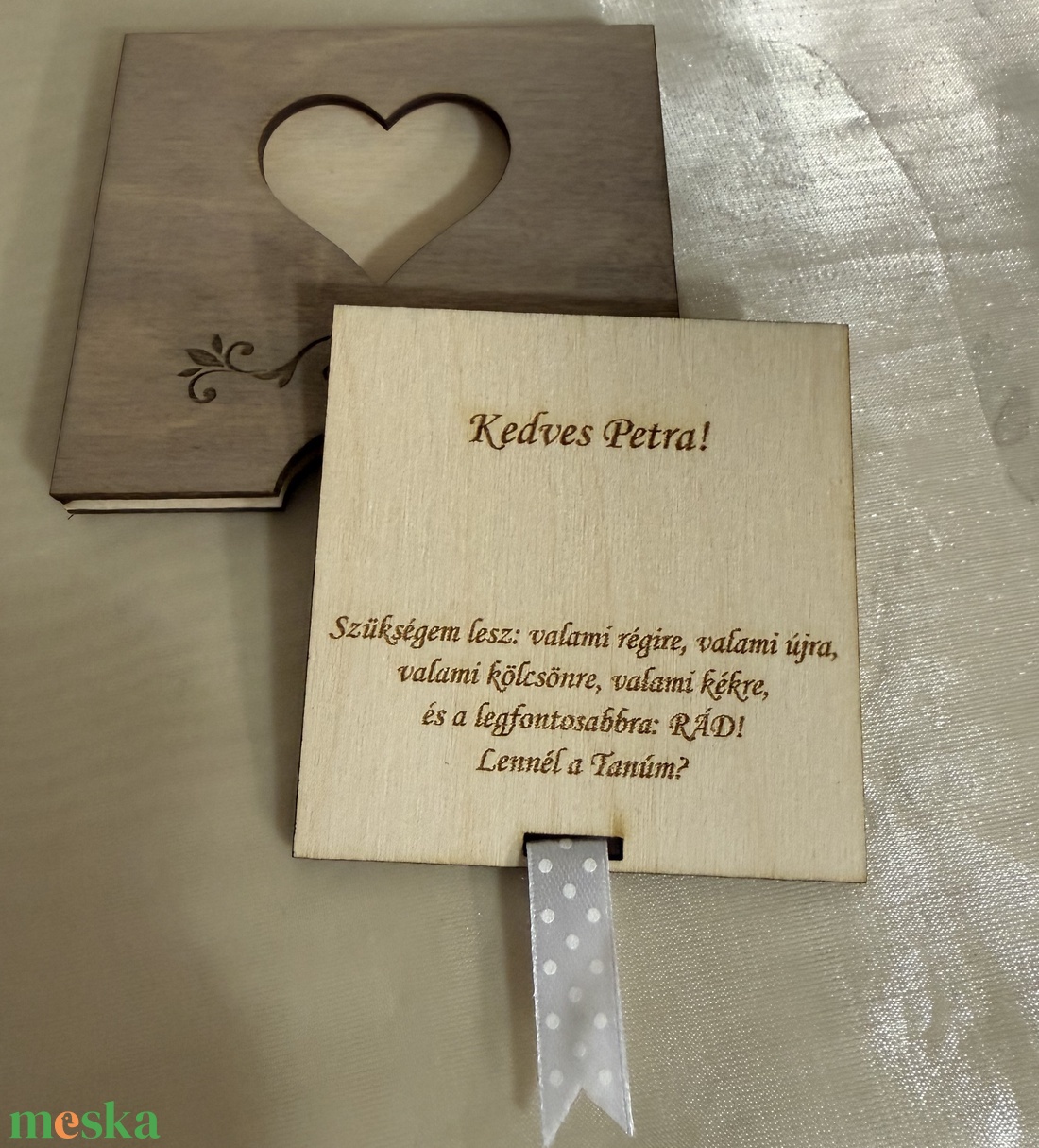 Tanú felkérő ajándék fából - esküvő - meghívó & kártya - tanú felkérő - Meska.hu