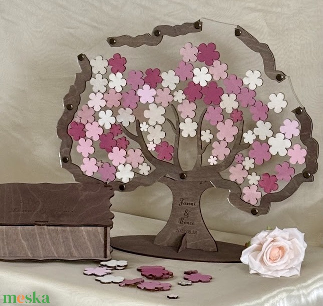 Esküvői vendégkönyv � Életfa vendégkönyv fa levelekkel, vagy virágokkal - esküvő - emlék & ajándék - vendégkönyv - Meska.hu