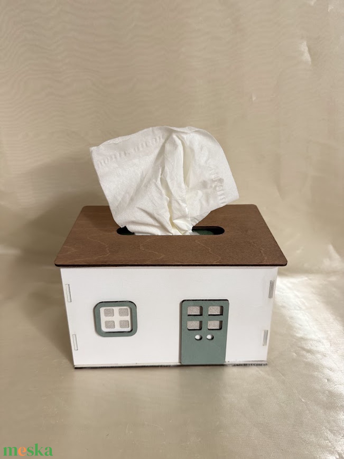 Kézzel festett fa zsebkendőtartó házikó � egyedi, dekoratív és praktikus lakásdísz - otthon & életmód - tárolás & rendszerezés - zsebkendőtartó - Meska.hu