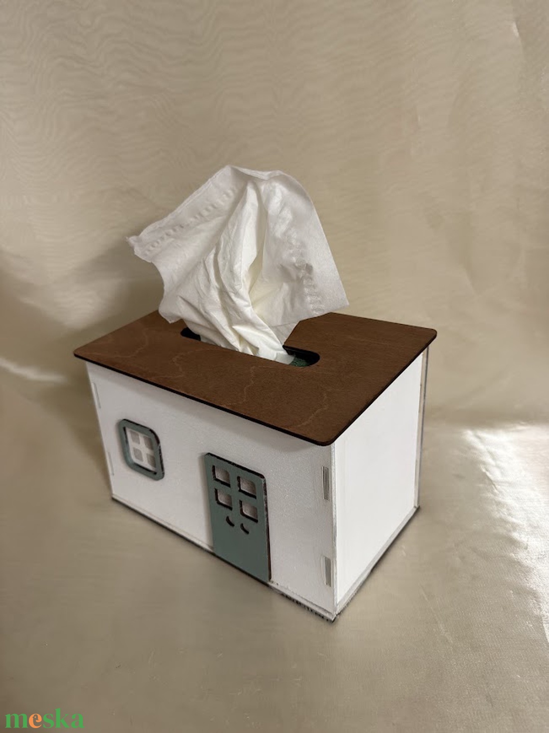 Kézzel festett fa zsebkendőtartó házikó � egyedi, dekoratív és praktikus lakásdísz - otthon & életmód - tárolás & rendszerezés - zsebkendőtartó - Meska.hu