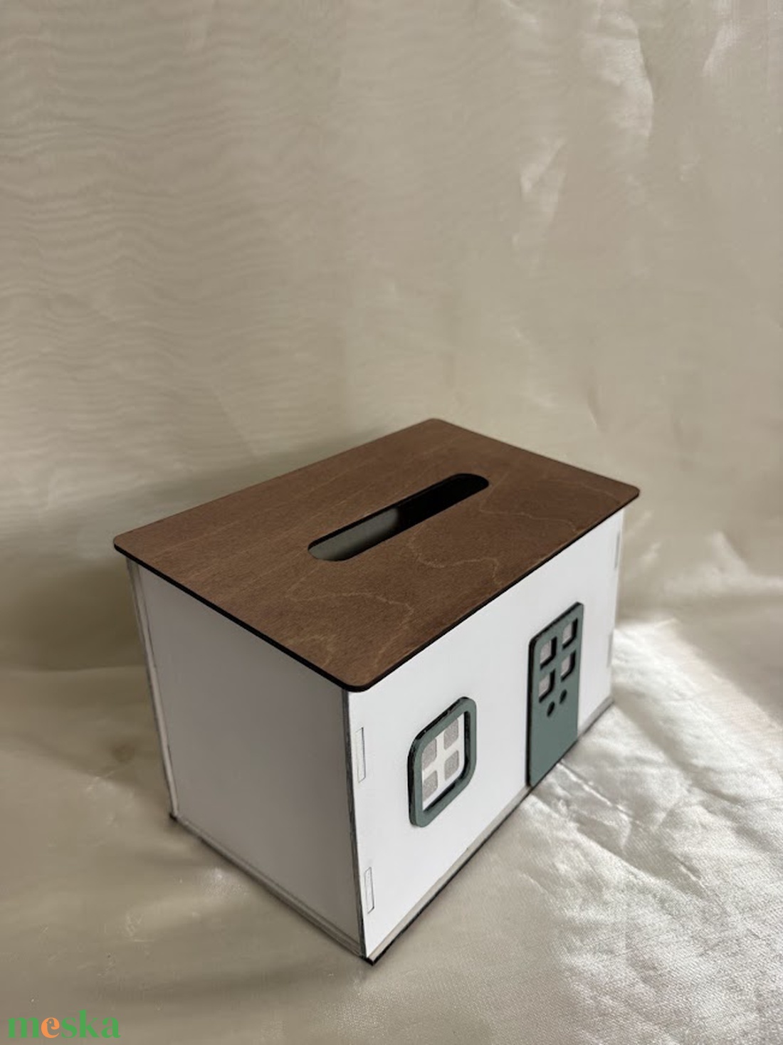 Kézzel festett fa zsebkendőtartó házikó � egyedi, dekoratív és praktikus lakásdísz - otthon & életmód - tárolás & rendszerezés - zsebkendőtartó - Meska.hu