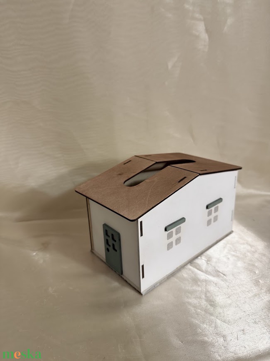 Kézzel festett fa zsebkendőtartó házikó � egyedi, dekoratív és praktikus lakásdísz - otthon & életmód - tárolás & rendszerezés - zsebkendőtartó - Meska.hu