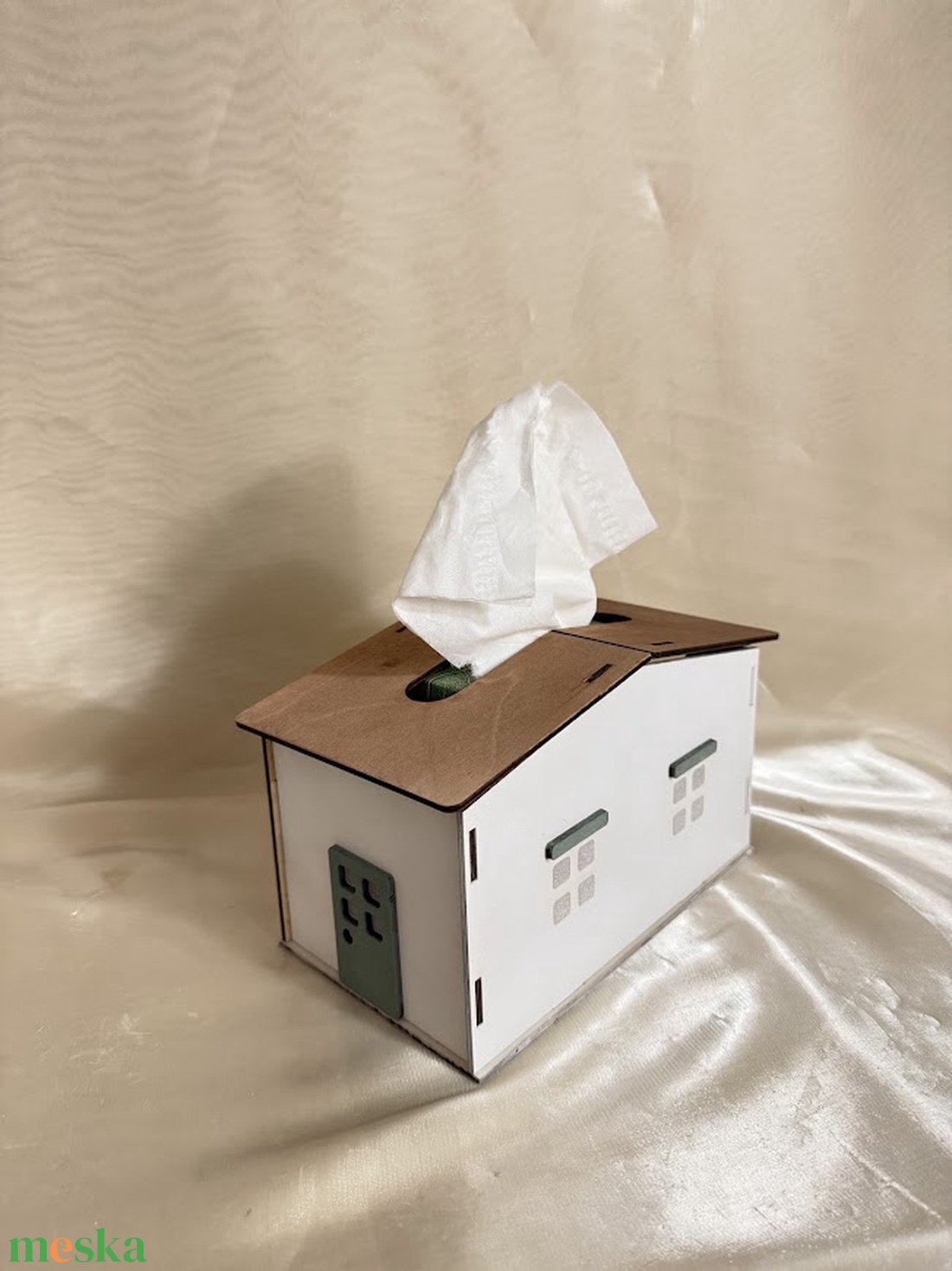 Kézzel festett fa zsebkendőtartó házikó � egyedi, dekoratív és praktikus lakásdísz - otthon & életmód - tárolás & rendszerezés - zsebkendőtartó - Meska.hu