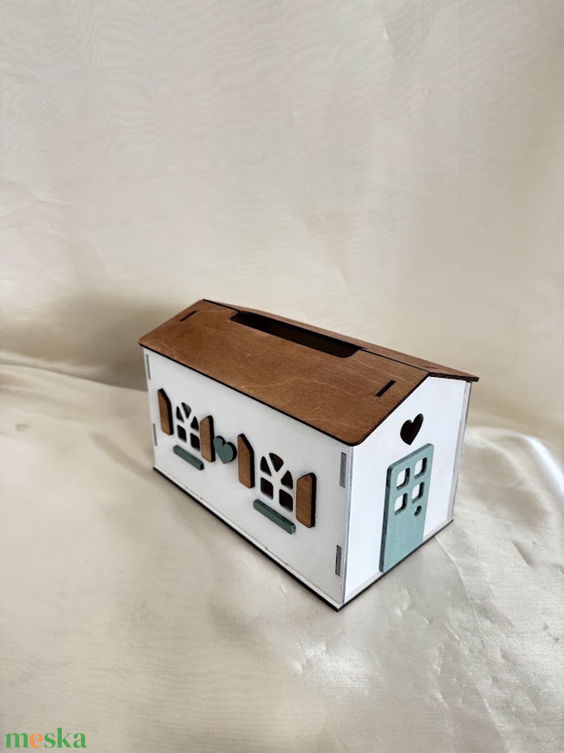 Kézzel festett fa zsebkendőtartó házikó � egyedi, dekoratív és praktikus lakásdísz - otthon & életmód - tárolás & rendszerezés - zsebkendőtartó - Meska.hu