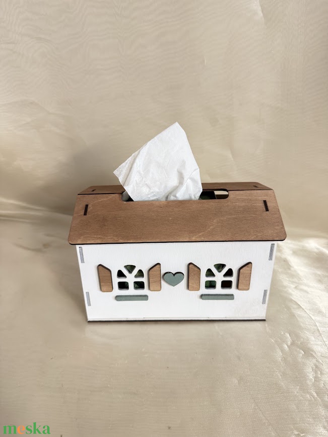Kézzel festett fa zsebkendőtartó házikó � egyedi, dekoratív és praktikus lakásdísz - otthon & életmód - tárolás & rendszerezés - zsebkendőtartó - Meska.hu