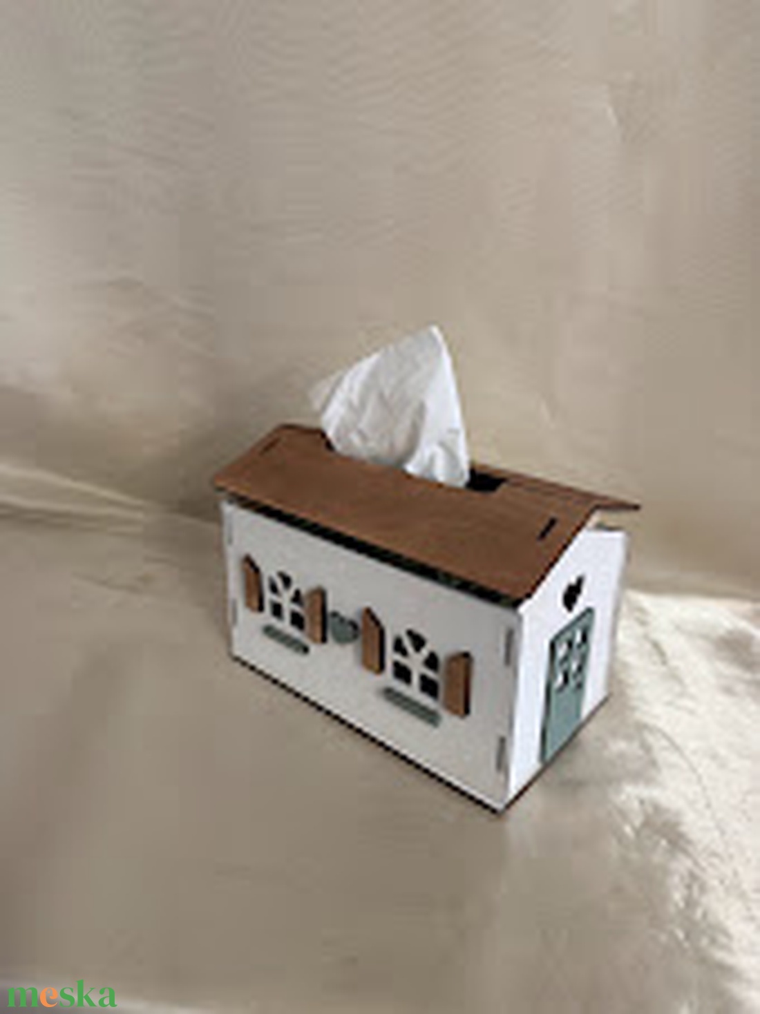 Kézzel festett fa zsebkendőtartó házikó � egyedi, dekoratív és praktikus lakásdísz - otthon & életmód - tárolás & rendszerezés - zsebkendőtartó - Meska.hu