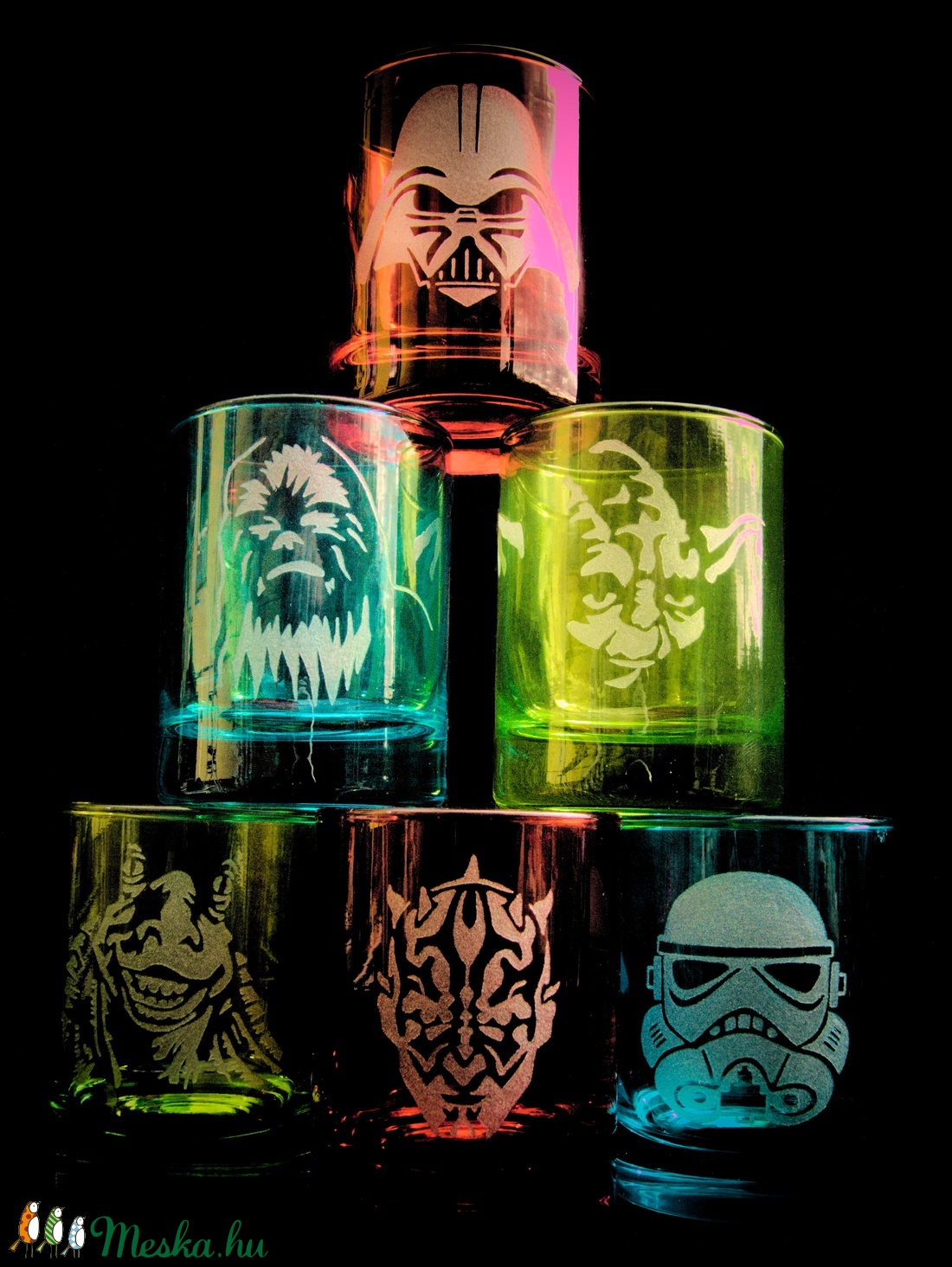 Star Wars üveg feles pohár készlet -  - Meska.hu