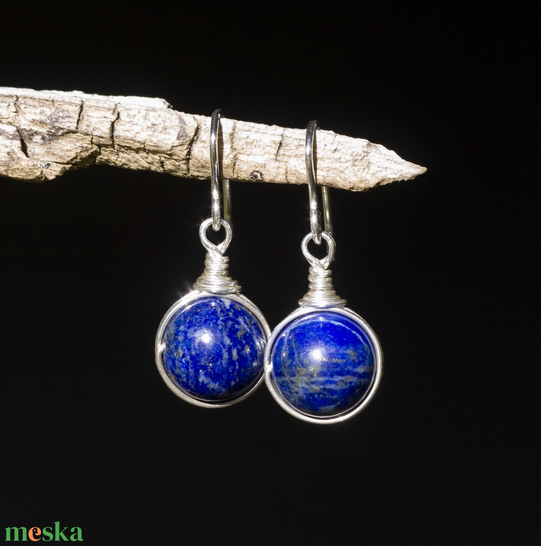 Ezüst lapis lazuli fülbevaló - ékszer - fülbevaló - lógó fülbevaló - Meska.hu Ezüst lapis lazuli fülbevaló - ékszer - fülbevaló - lógó fülbevaló - Meska.hu