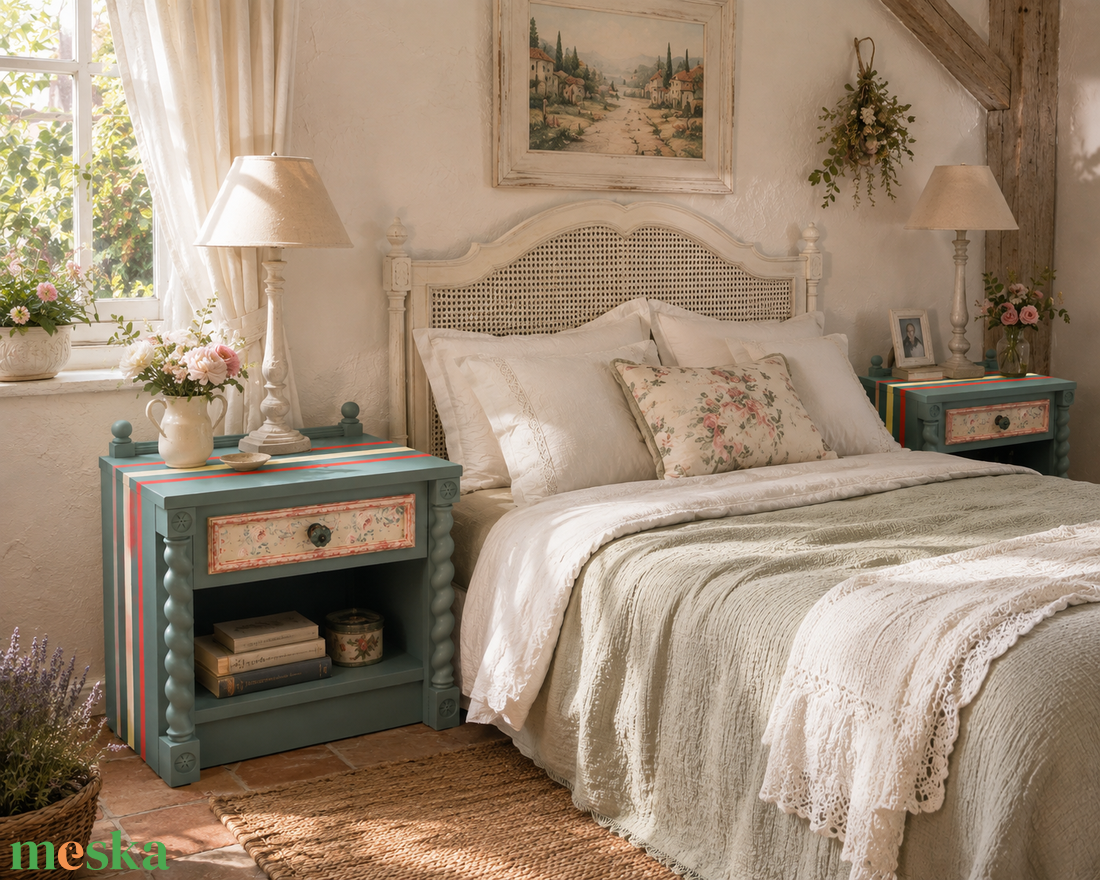 Provence Rose � egyedi vintage éjjeliszekrény-pár  - otthon & életmód - bútor - szekrény - Meska.hu
