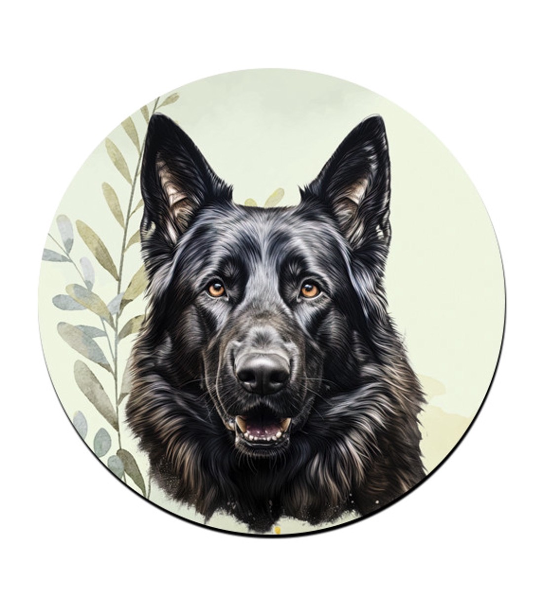 Fekete németjuhász portré mintás bögre alátét -  - Meska.hu