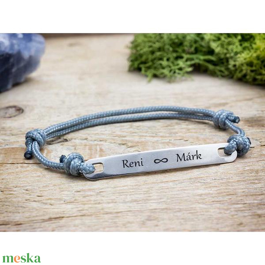 Mindig egyedi lapbetétes szürke microcord karkötő - ékszer - karkötő - névre szóló karkötő - Meska.hu Mindig egyedi lapbetétes szürke microcord karkötő - ékszer - karkötő - névre szóló karkötő - Meska.hu