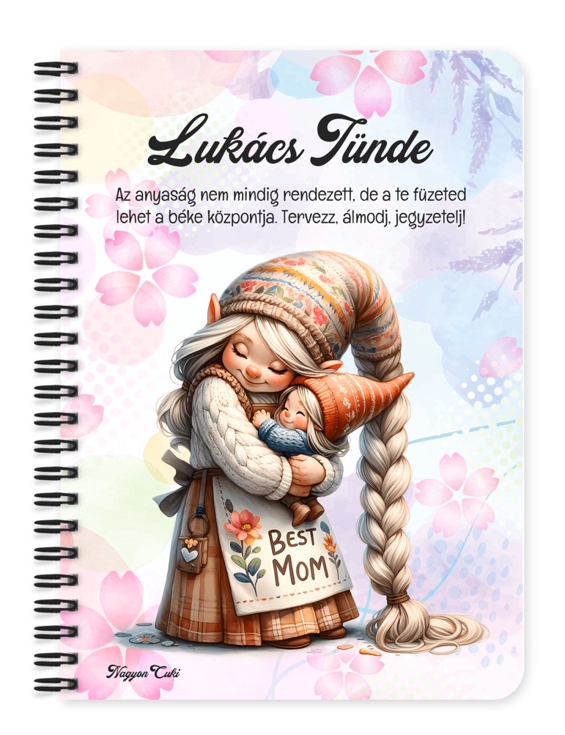 Személyre szabható - Cuki Anya manó & Kicsi Fia mintás A5-ös füzet - otthon & életmód - papír, írószer - jegyzetfüzet & napló - Meska.hu