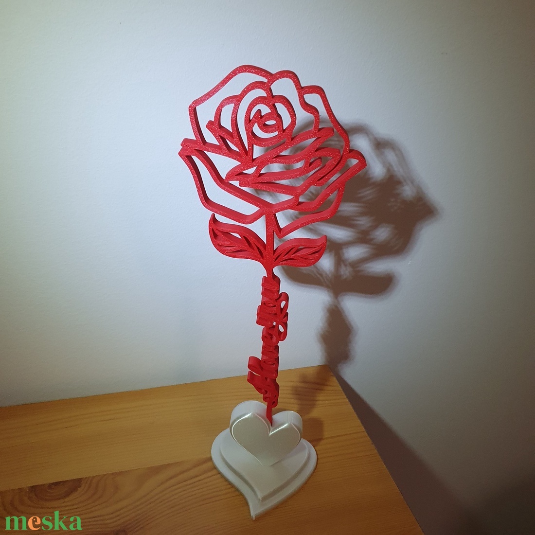 Valentin napi rózsa dekoráció I love you felirattal - esküvő - dekoráció - asztaldísz - Meska.hu