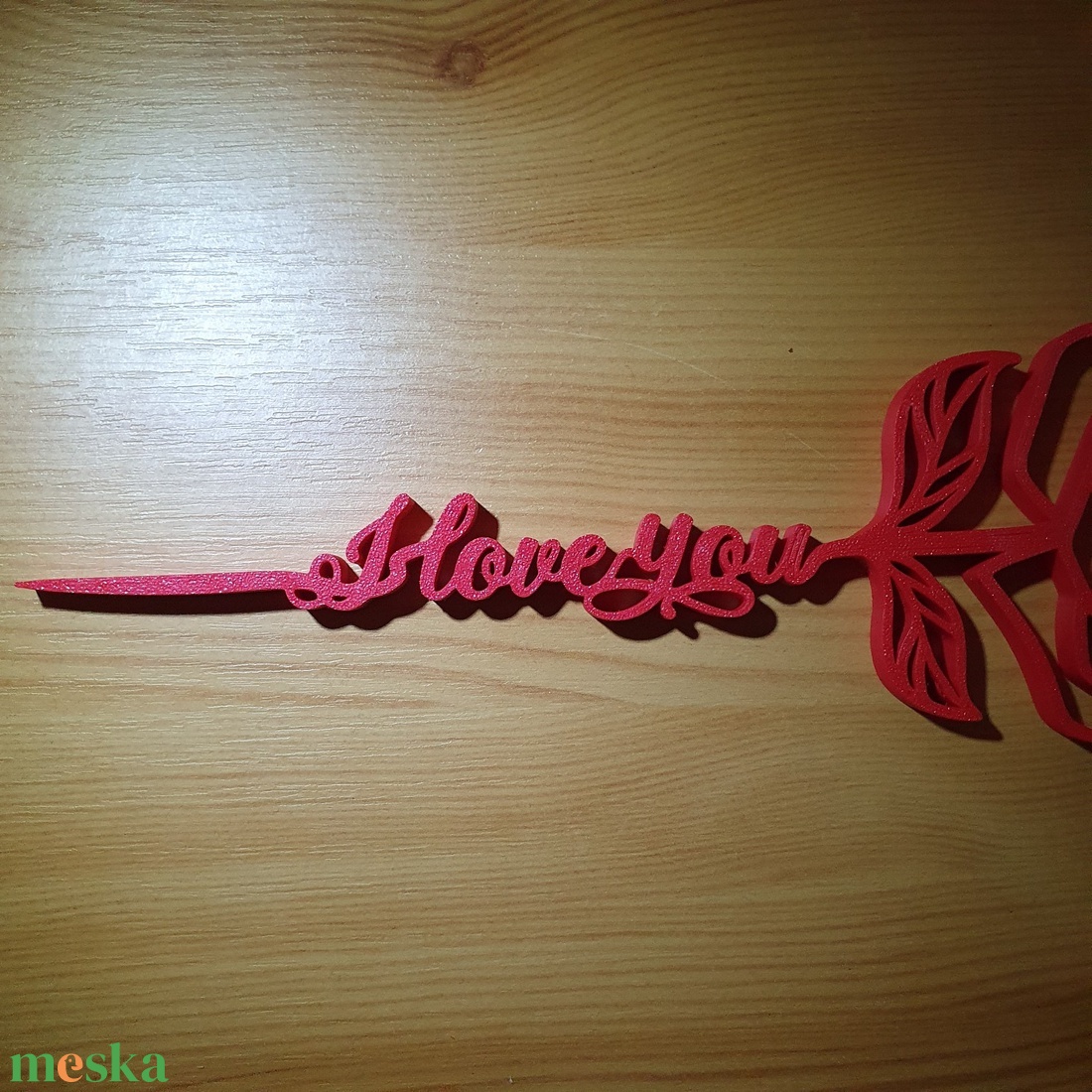 Valentin napi rózsa dekoráció I love you felirattal - esküvő - dekoráció - asztaldísz - Meska.hu