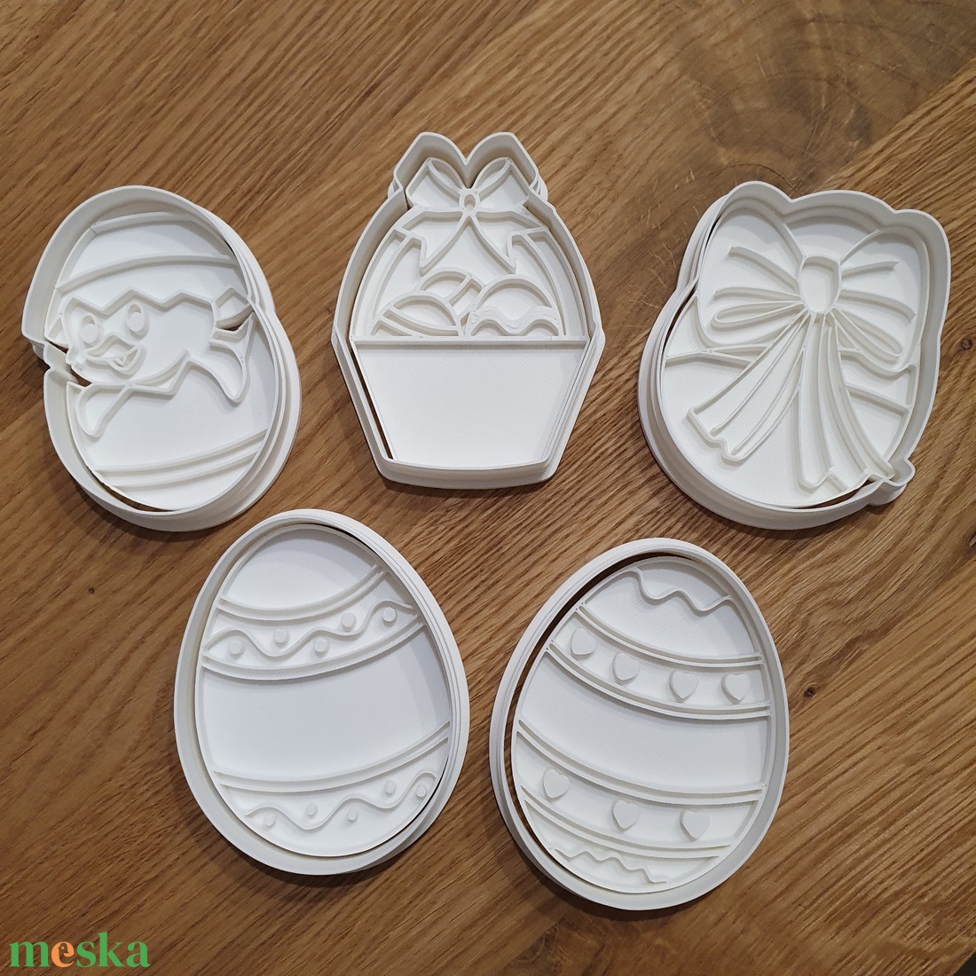 Húsvéti tojás sütikiszúró szett � díszített tojás formák, 3D nyomtatott - otthon & életmód - konyhafelszerelés, tálalás - sütés, főzés - sütikiszúró - Meska.hu