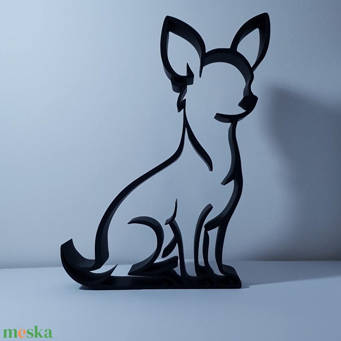 Csivava ajándék � modern fekete kutya sziluett dekor, minimalista polcdísz - otthon & életmód - dekoráció - dekoratív figurák és szobrok - Meska.hu