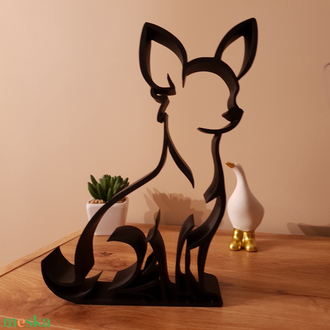 Csivava ajándék � modern fekete kutya sziluett dekor, minimalista polcdísz - otthon & életmód - dekoráció - dekoratív figurák és szobrok - Meska.hu