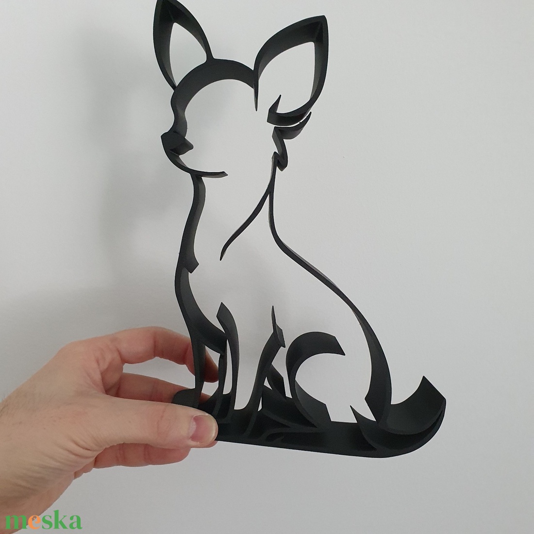 Csivava ajándék � modern fekete kutya sziluett dekor, minimalista polcdísz - otthon & életmód - dekoráció - dekoratív figurák és szobrok - Meska.hu