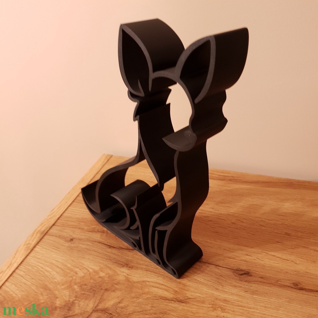 Csivava ajándék � modern fekete kutya sziluett dekor, minimalista polcdísz - otthon & életmód - dekoráció - dekoratív figurák és szobrok - Meska.hu
