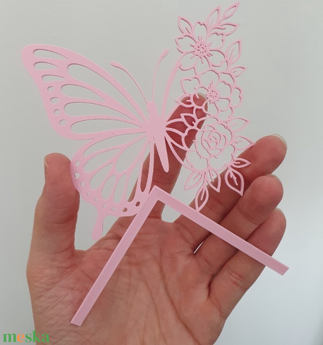 Pillangós Villanykapcsoló Dísz és Takarókeret - Virágos Lakásdekoráció, Rózsaszín - baba - mama - babaszoba dekoráció - gyerekszoba falmatrica - Meska.hu