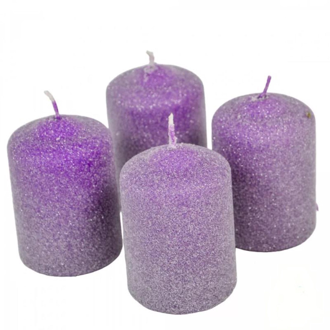 Bársony glitter henger gyertya 50x75 mm - lila szett - kellékek & szerszámok - dekorációs kellékek - dekorációs gyertya - Meska.hu