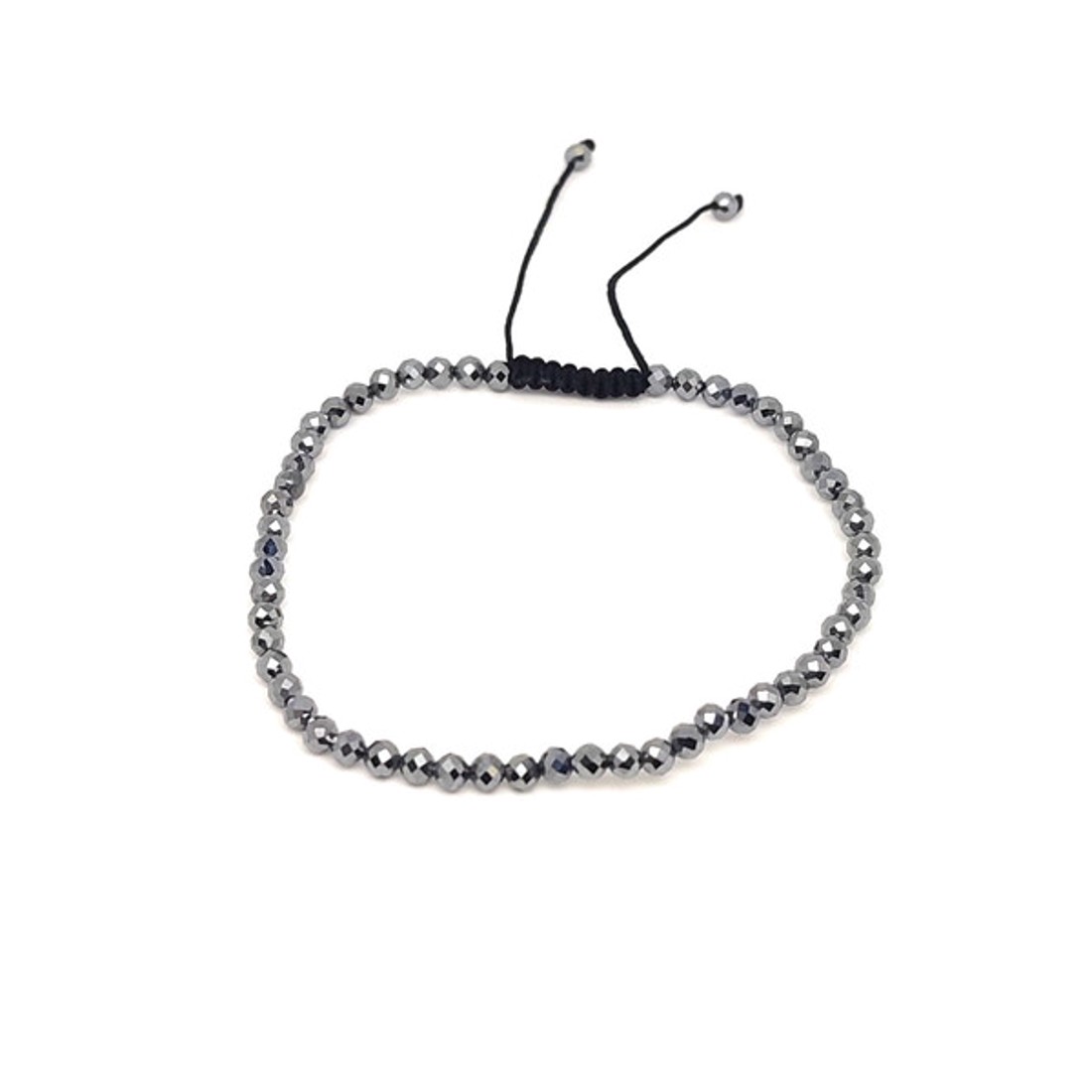 Fazettált szilícium golyós ásvány karkötő csúszócsomóval 4�5mm - ékszer - karkötő - ásványkarkötő - Meska.hu