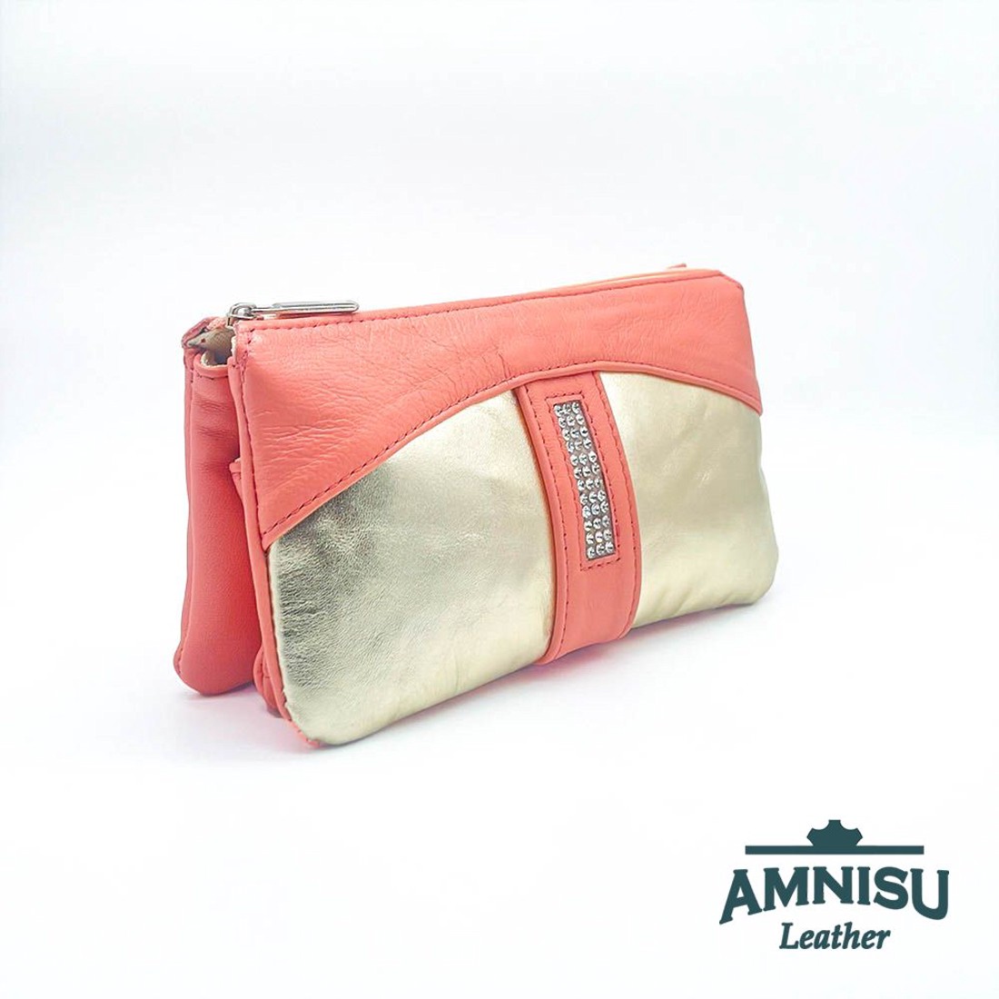 Lazac - arany egyenes kristály köves női pénztárca G4019 - táska & tok - pénztárca & más tok - pénztárca - női pénztárca - Meska.hu