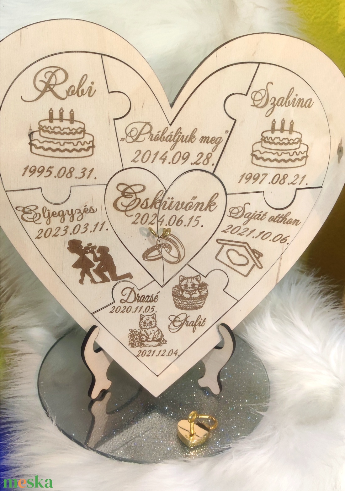 Puzzle+lakat ceremónia - esküvő - emlék & ajándék - nászajándék - ceremónia szett - Meska.hu Puzzle+lakat ceremónia - esküvő - emlék & ajándék - nászajándék - ceremónia szett - Meska.hu