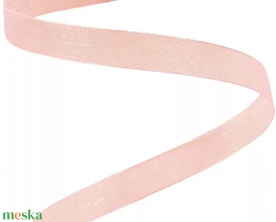 Organza szalag 10mmx20m - púder rózsaszín - kellékek & szerszámok - rövidáru - szalag, pánt - textilszalag - Meska.hu
