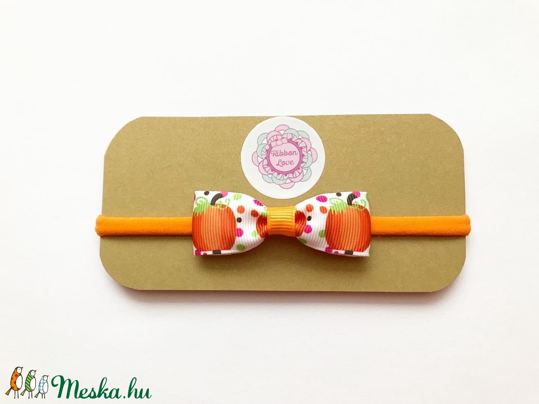 Halloween tök mintás masnis puha rugalmas fejpánt - otthon & életmód - dekoráció - halloween - halloweeni jelmez és kiegészítők - Meska.hu