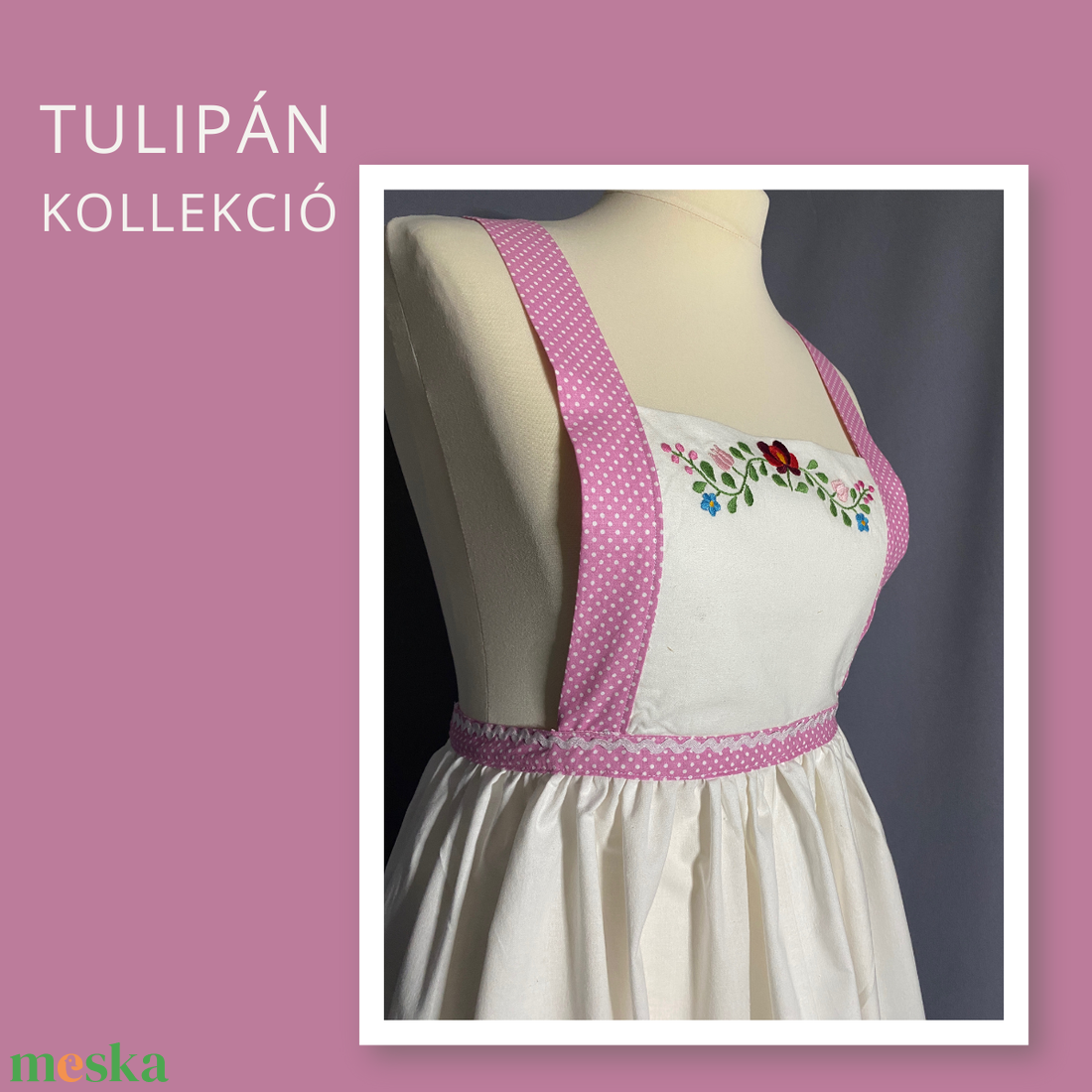 Tulipán kollekció- fehér-rózsaszín kötény - otthon & életmód - konyhafelszerelés, tálalás - konyhai textil - kötény - Meska.hu Tulipán kollekció- fehér-rózsaszín kötény - otthon & életmód - konyhafelszerelés, tálalás - konyhai textil - kötény - Meska.hu