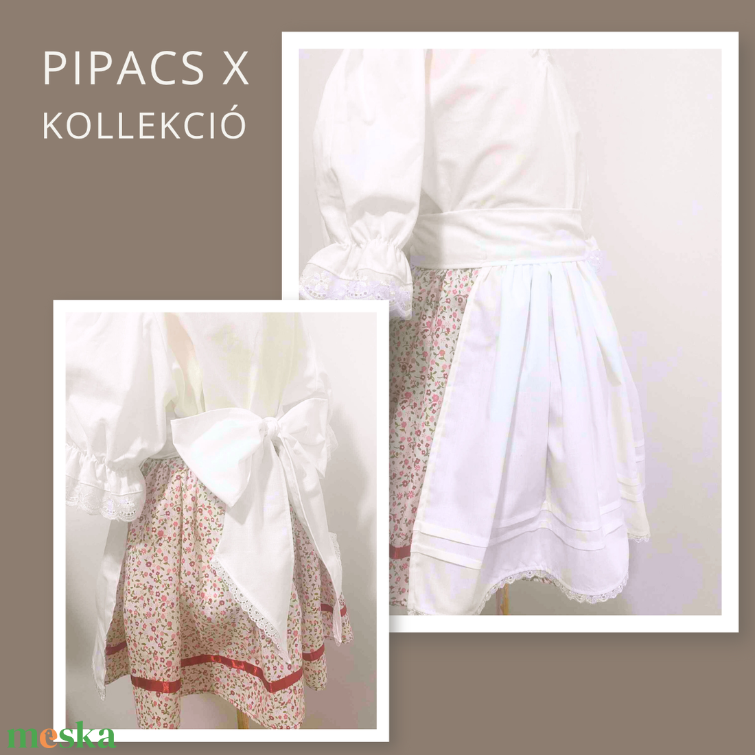 Népi jellegű gyermek szoknya- Pipacs X kollekció - ruha & divat - babaruha & gyerekruha - szoknya - Meska.hu