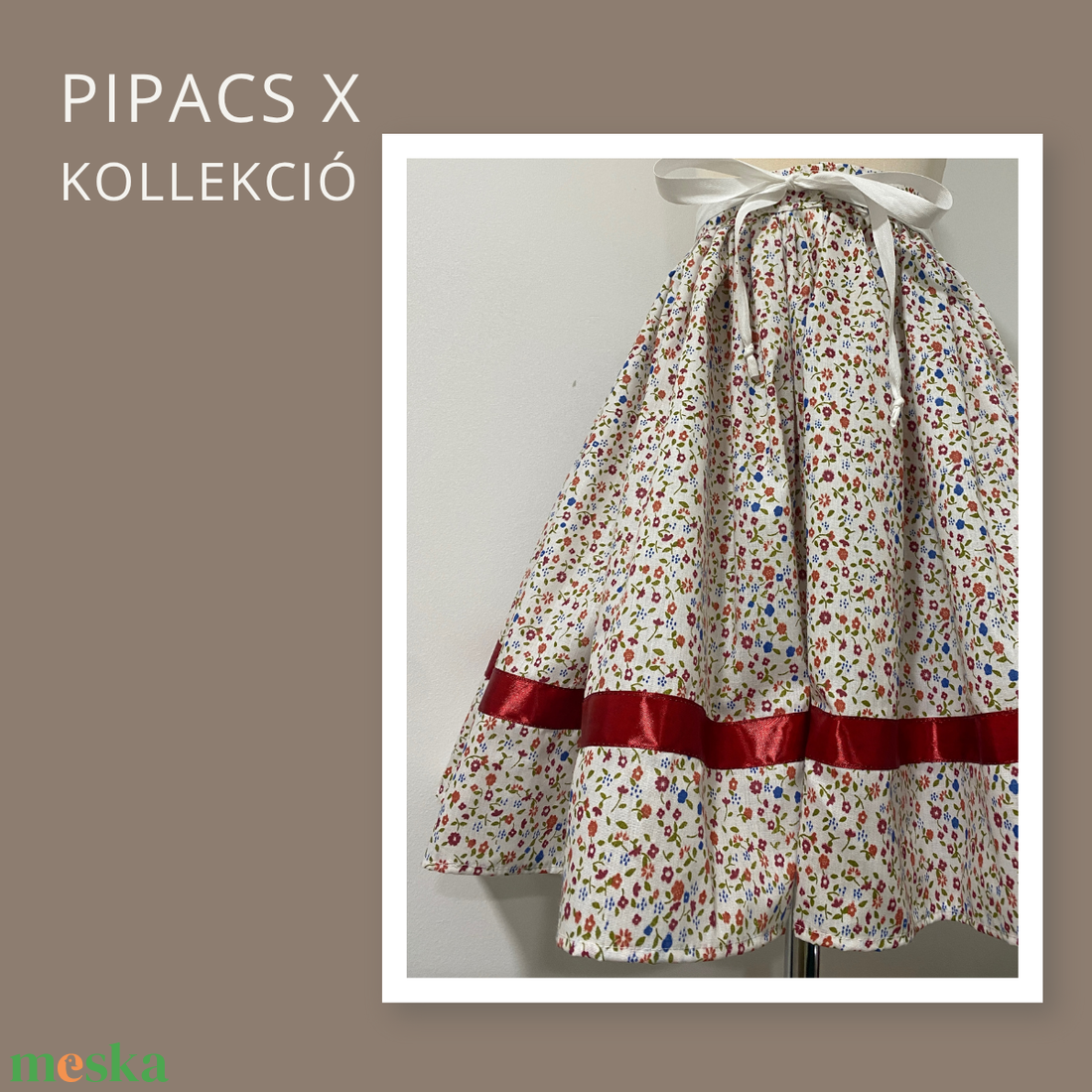 Népi jellegű gyermek szoknya- Pipacs X kollekció - ruha & divat - babaruha & gyerekruha - szoknya - Meska.hu