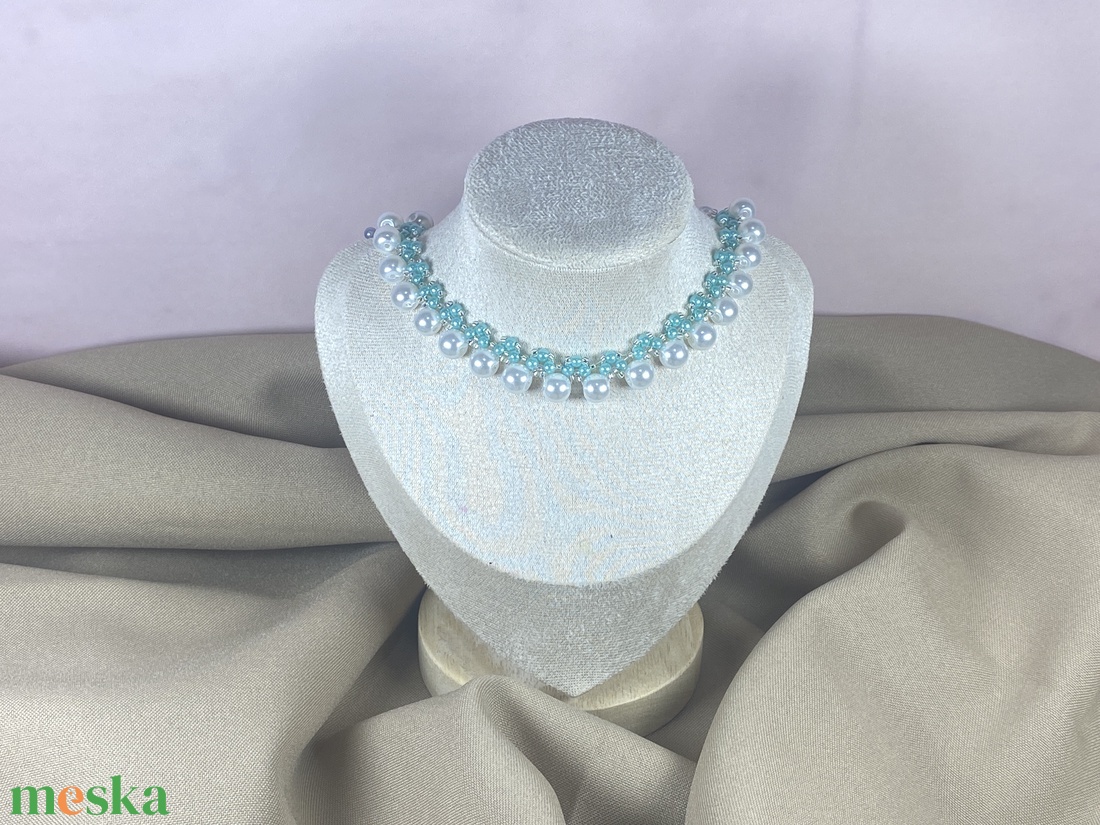 KÉSZLETEN- Gyöngynyaklánc - ékszer - nyaklánc - gyöngyös nyaklánc - Meska.hu