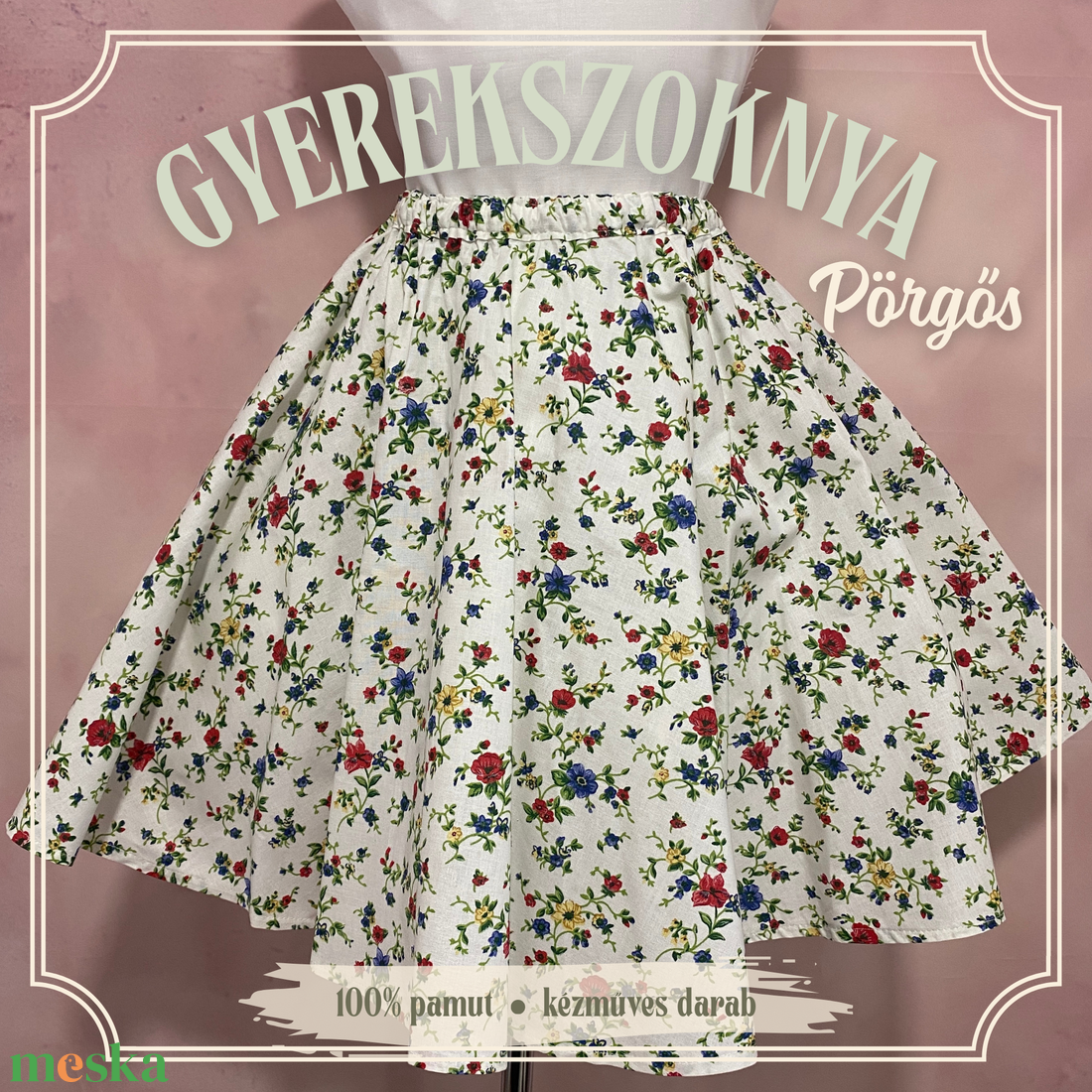 Extra pörgős körloknis gyerekszoknya több méretben - KÉSZLETEN - ruha & divat - gyerekruha - szoknya - Meska.hu