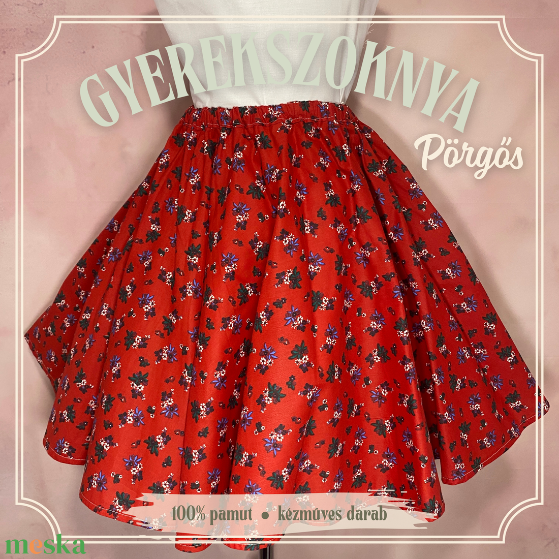 Extra pörgős körloknis gyerekszoknya több méretben - KÉSZLETEN - ruha & divat - gyerekruha - szoknya - Meska.hu