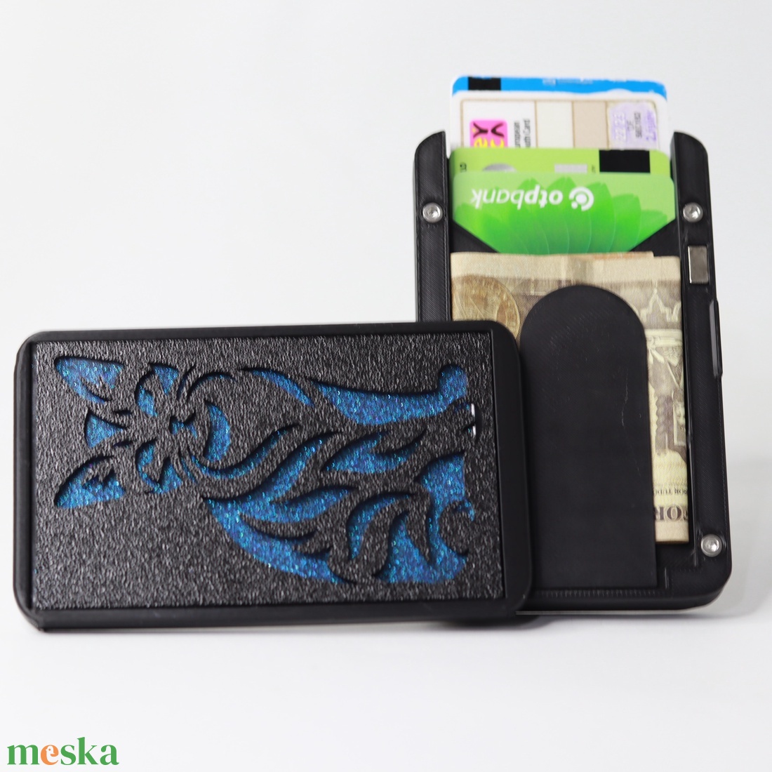 Epoxy gyantával diszitett irattartó - táska & tok - pénztárca & más tok - kártyatartó & irattartó - Meska.hu