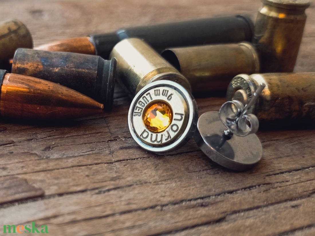 9mm Bedugós Fülbevaló - Napsárga - ékszer - fülbevaló - pötty fülbevaló - Meska.hu