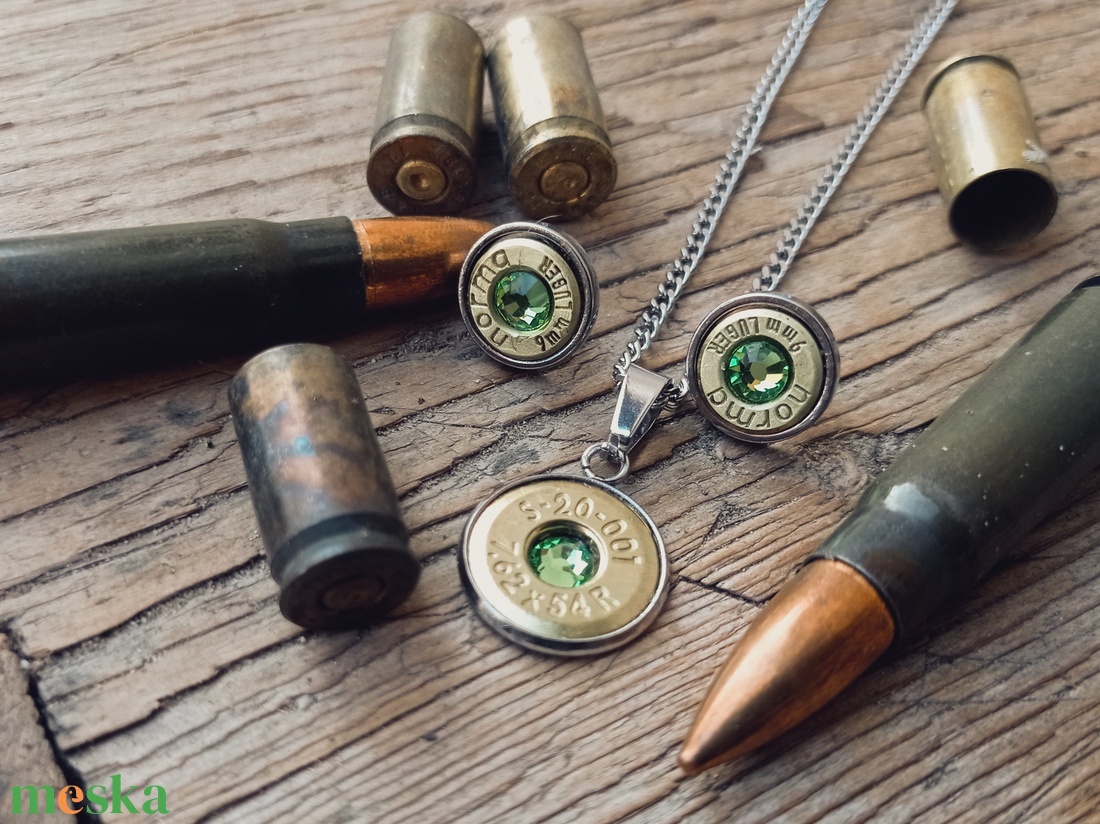 Nyaklánc+Fülbevaló Szett - Fűzöld - ékszer - ékszerszett - Meska.hu