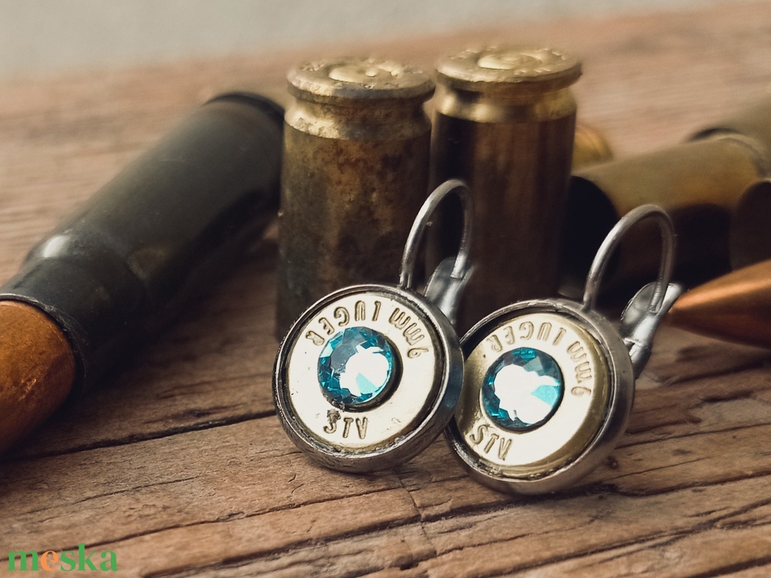 9mm Francia Kapcsos Fülbevaló - Akvamarin -  - Meska.hu