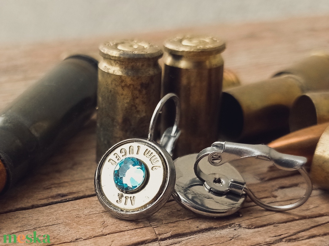 9mm Francia Kapcsos Fülbevaló - Akvamarin -  - Meska.hu