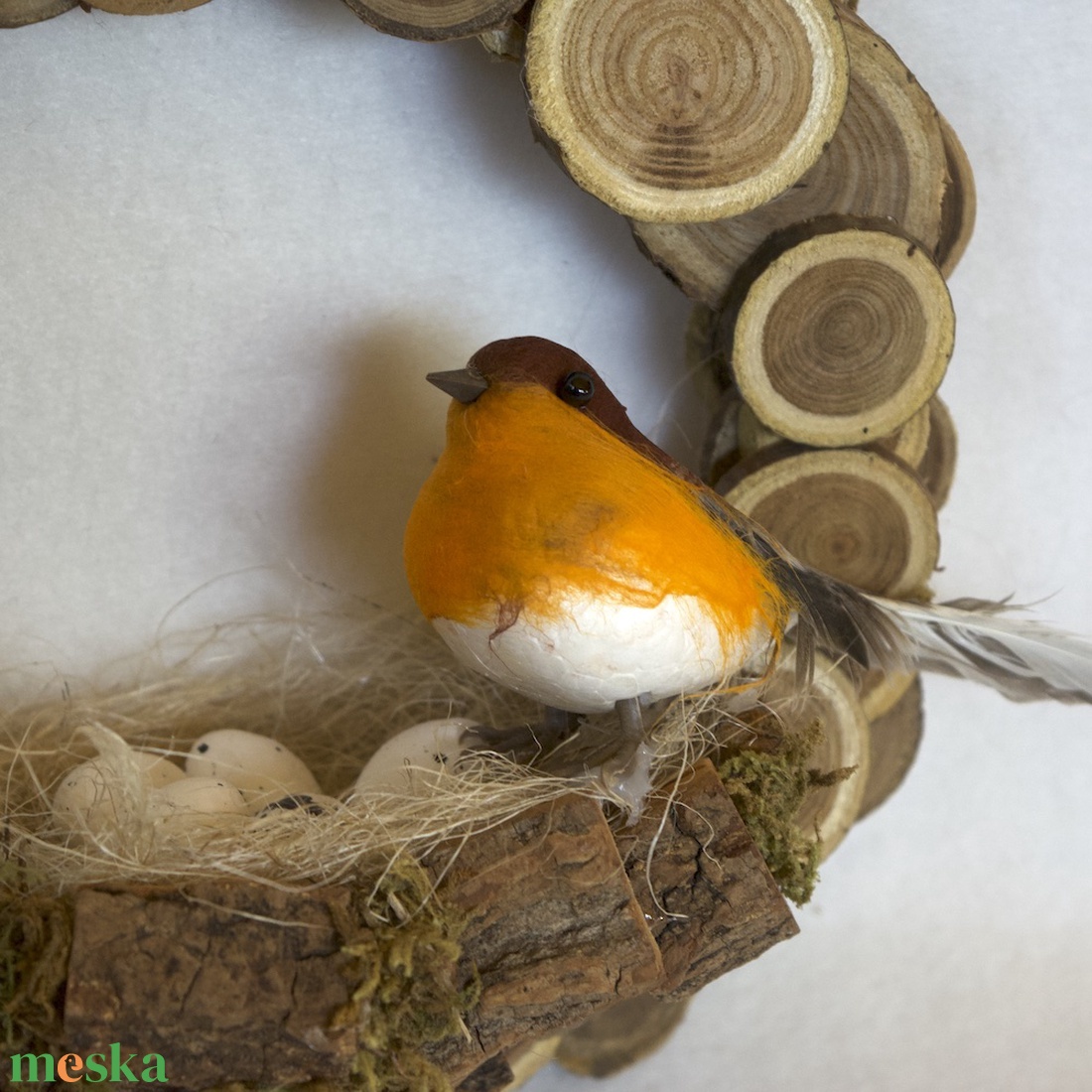 Tavaszi fakoszorú � madárfészkes dekoráció - otthon & életmód - dekoráció - ajtó- és ablak dekoráció - ajtódísz & kopogtató - Meska.hu