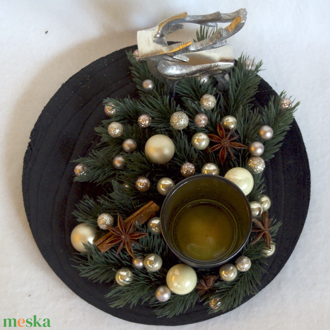Fekete-beige szarvasos asztaldísz mintás mécsestartóval - karácsony - adventi díszek - adventi asztaldísz - Meska.hu Fekete-beige szarvasos asztaldísz mintás mécsestartóval - karácsony - adventi díszek - adventi asztaldísz - Meska.hu