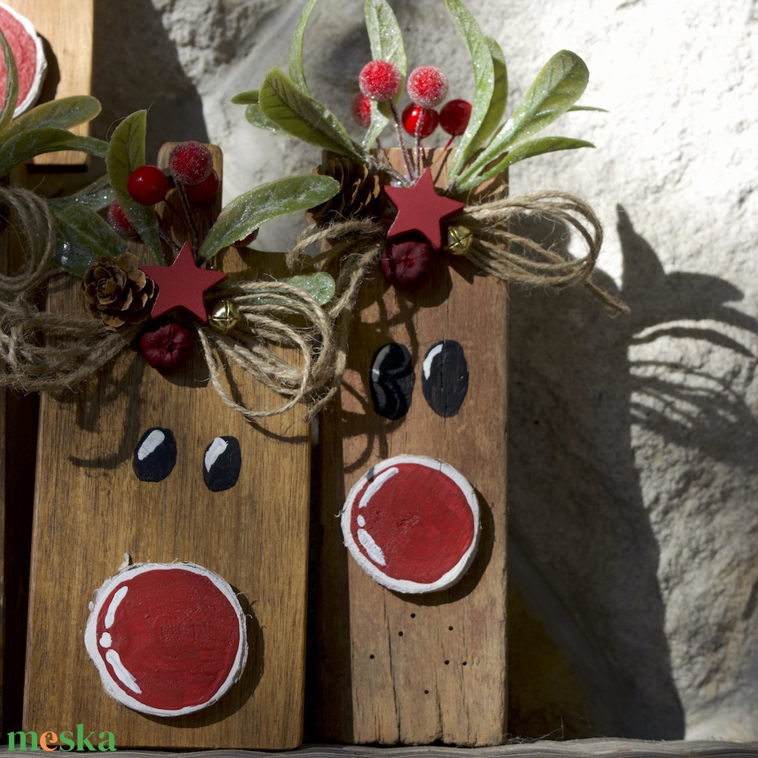 Rénszarvas fából - karácsony - karácsonyi lakásdekoráció - karácsonyi manók, figurák - Meska.hu